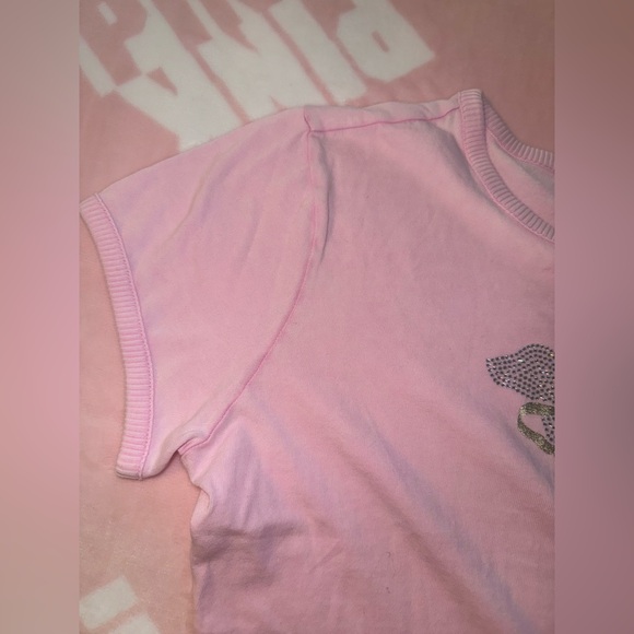 PINK x LoveShackFancy Pink Retro Cotton Tee - Picture 14 of 16